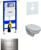 Sada pro závěsné WC, klozet, tlačítko Sigma 30 lesklý/matný chrom, sedátko Ideal Standard Quarzo