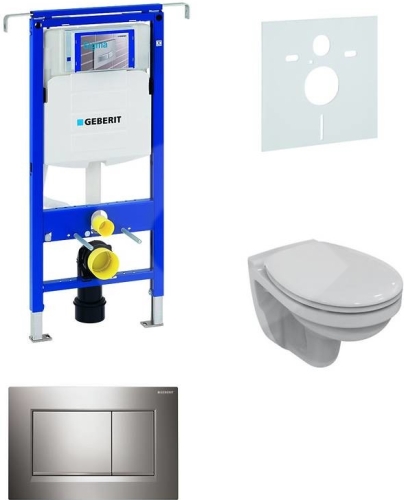 Sada pro závěsné WC, klozet, tlačítko Sigma 30 lesklý/matný chrom, sedátko Ideal Standard Quarzo