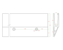 Hliníkový kotvící profil s bočním kotvením pro skleněné zábradlí, 5000 mm
