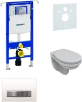 Sada pro závěsné WC, klozet, tlačítko Sigma 50 výplň bílá, sedátko Ideal Standard Quarzo