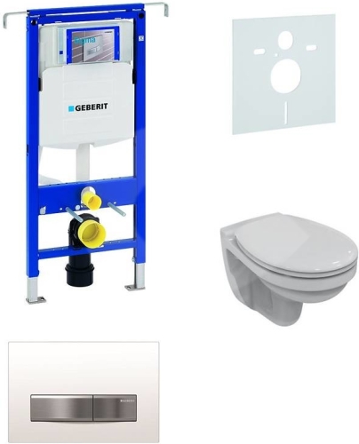 Sada pro závěsné WC, klozet, tlačítko Sigma 50 výplň bílá, sedátko Ideal Standard Quarzo