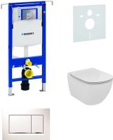 Sada pro závěsné WC, klozet, tlačítko Sigma 30 bílá/lesklý chrom, sedátko Ideal Standard Tesi