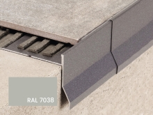 Balkonová T lišta s okapničkou Profilpas Protec CPCV hliník šedý popel RAL 7038 55x10x2,7m
