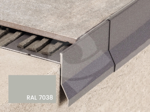 Balkonová T lišta s okapničkou Profilpas Protec CPCV hliník šedý popel RAL 7038 55x10x2,7m