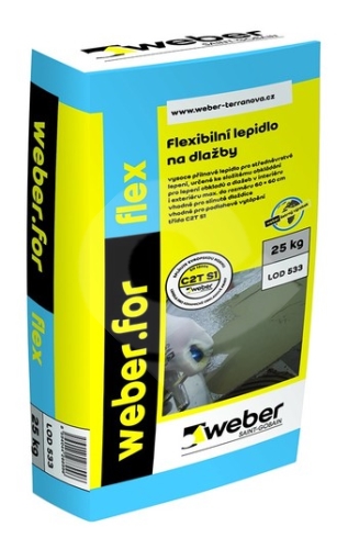Lepidlo flexibilní mrazuvzdorné Weber.for flex C2T S1 25kg