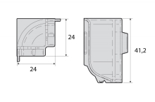 Vnější roh k soklové liště samolepící Profil Team inox 40mm 2ks/bal