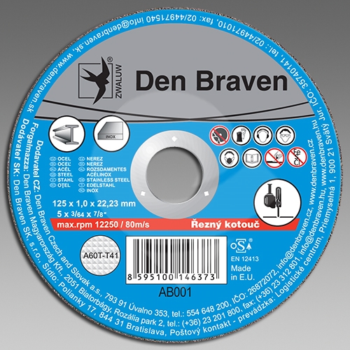 Den Braven řezný kotouč kov/inox A46T(A30S)-150x1.6x22.23-T41