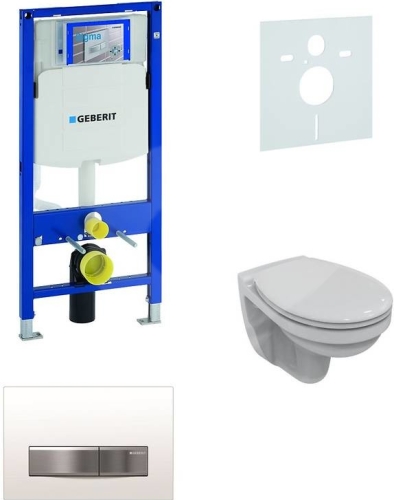 Sada pro závěsné WC, klozet, tlačítko Sigma 50 bílá výplň, sedátko Ideal Standard Quarzo