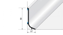 Podlahová soklová lišta Profil Team hliník stříbrný 50mm 2,7m