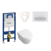 Sada pro závěsné WC, klozet, tlačítko Sigma 50 výplň bílá, sedátko softclose Villeroy &amp; Boch