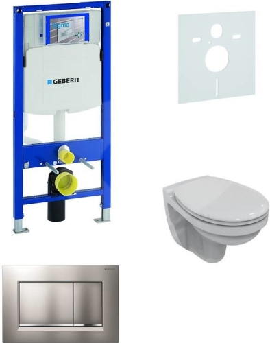 Sada pro závěsné WC, klozet, tlačítko Sigma 30 matný/lesklý chrom, sedátko softclose Ideal Standard Quarzo
