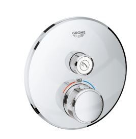 Termostatická kulatá sprchová baterie pod omítku s 1 ventilem chrom Grohterm SmartControl