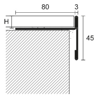 Balkonová T lišta bez okapničky Profilpas Protec CPEV hliník šedý antik  45x12,5x2,7m