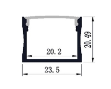 Hliníkový profil na čtvercové madlo pro skleněné zábradlí, délka 1250 mm