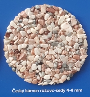 Český kámen růžovo - šedý Bali 4-8 mm 25kg