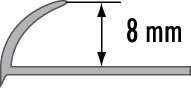 Ukončovací obloučková lišta Cezar přírodní hliník 8 mm 2,5 m - ohýbací