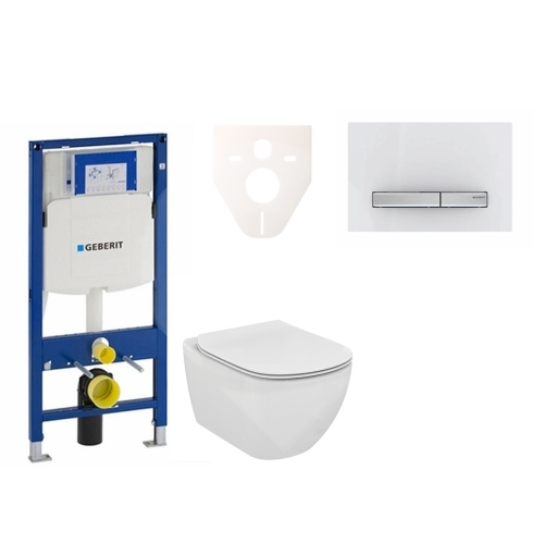 Sada pro závěsné WC, klozet, tlačítko Sigma 50 výplň bílá, sedátko Ideal Standard Tesi