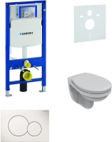 Sada pro závěsné WC, klozet, tlačítko Sigma 01 bílé, sedátko softclose Ideal Standard Quarzo
