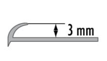 Ukončovací obloučková lišta otevřená Cezar přírodní hliník 3mm 2,5m