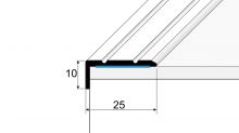 Schodová hrana samolepící Profilteam 25x10mm 2,7m dub E09