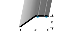 Náběhová lišta Profil Team Kuberit 245 samolepící 22x52 mm stříbrná 2,7 m