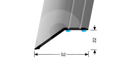 Náběhová lišta Profil Team Kuberit 245 samolepící 22x52 mm stříbrná 2,7 m