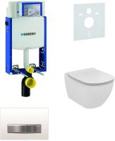 Sada pro závěsné WC, klozet, tlačítko Sigma 50 výplň bílá, sedátko Ideal Standard Tesi