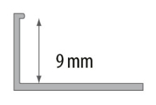 Ukončovací L lišta Cezar plast béžová 9mm 2,5m