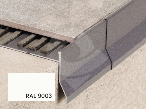 Balkonová T lišta s okapničkou Profilpas Protec CPCV hliník bílý RAL 9003 55x10x2,7m