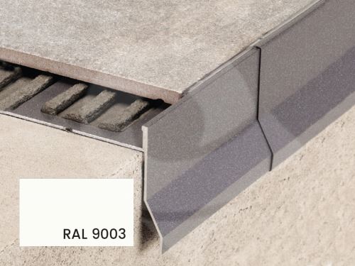 Balkonová T lišta s okapničkou Profilpas Protec CPCV hliník bílý RAL 9003 55x12,5x2,7m