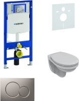 Sada pro závěsné WC, klozet, tlačítko Sigma 01 matný chrom, sedátko softclose Ideal Standard Quarzo