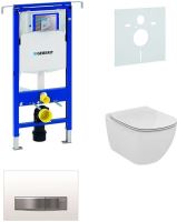Sada pro závěsné WC, klozet, tlačítko Sigma 80 výplň bílá, sedátko Ideal Standard Tesi