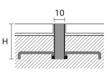 Hloubková dilatace s kotvou do betonu Profilpas Projoint STA šedá guma přírodní hliník 10x30mm 2,5m