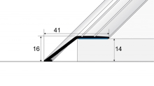 Náběhová lišta Profil Team samolepící 41x14 mm inox 2,7 m