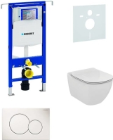 Sada pro závěsné WC, klozet, tlačítko Sigma 01 bílé, sedátko Ideal Standard Tesi