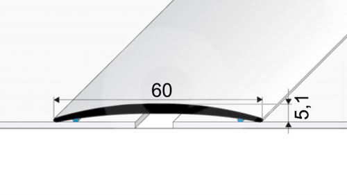 Přechodová lišta Profil Team samolepící 60mm 2,7m stříbrná