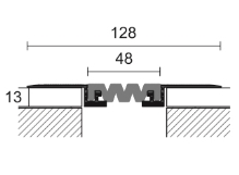 Objektová dilatace Profilpas Procover GJF/50 černá vložka hliník přírodní 50x13x128mm 4m