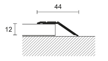 Náběhová lišta Profilpas samolepící 44 x 12 mm stříbrná 0,9 m