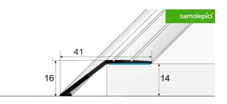 Náběhová lišta Profil Team samolepící 41x14 mm dub 2,7 m