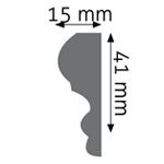 Stěnová lamela hladká Cezar polyuretanová pěna 15x41mm 2,4m (1)