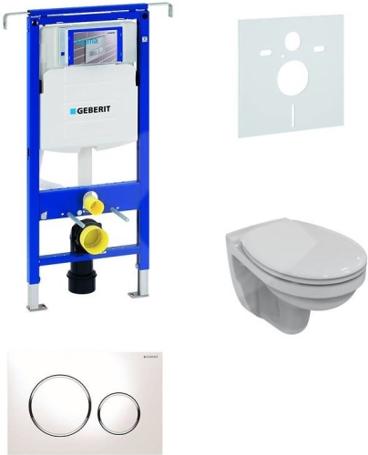 Sada pro závěsné WC, klozet, tlačítko Sigma 20 bílá/lesklý chrom, sedátko Ideal Standard Quarzo
