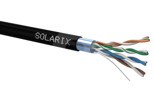 Instalační kabel Solarix SXKD-5E-FTP-PE venkovní černý 305 m/box
