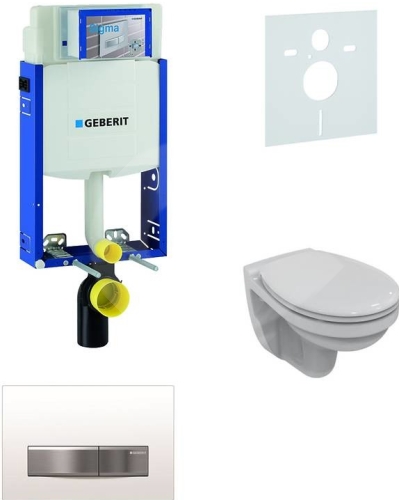 Sada pro závěsné WC, klozet, tlačítko Sigma 50 bílá výplň, sedátlko Ideal Standard Quarzo