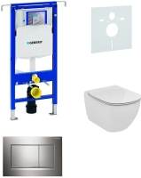 Sada pro závěsné WC, klozet, tlačítko Sigma 30 lesklý/matný chrom, sedátko Ideal Standard Tesi