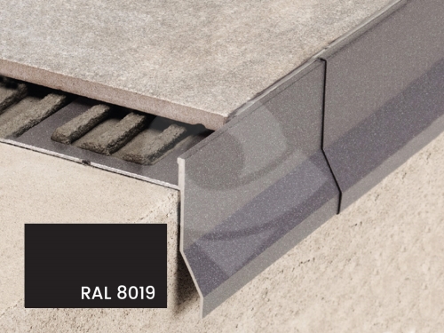 Balkonová T lišta s okapničkou Profilpas Protec CPCV hliník hnědý RAL 8019 95x12,5x2,7m