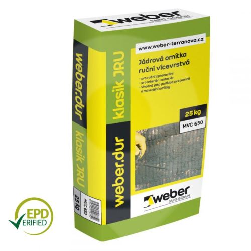 Jádrová omítka 2mm Weber dur klasik JRU 25kg