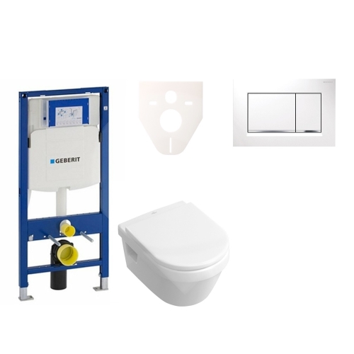 Sada pro závěsné WC, klozet, tlačítko Sigma 30 bílá/lesklý chrom, sedátko softclose Villeroy & Boch