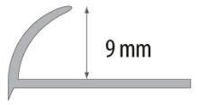 Obloučková ukončovací lišta otevřená Cezar pvc tmavě šedá 9mm 2,5m