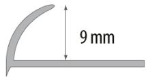 Obloučková ukončovací lišta otevřená Cezar pvc světle šedá 9mm 2,5m (1)