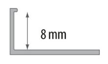 Ukončovací L lišta Cezar plast bílý 8mm 2,5m (2)